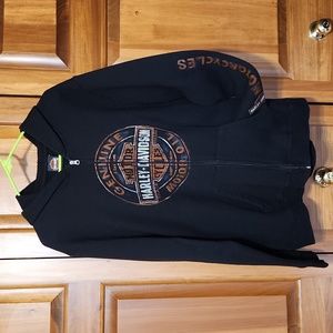 Harley Davidson XL Zipper Hoodie Zip Swearshirt Motor Oil Barnett El Paso Texas